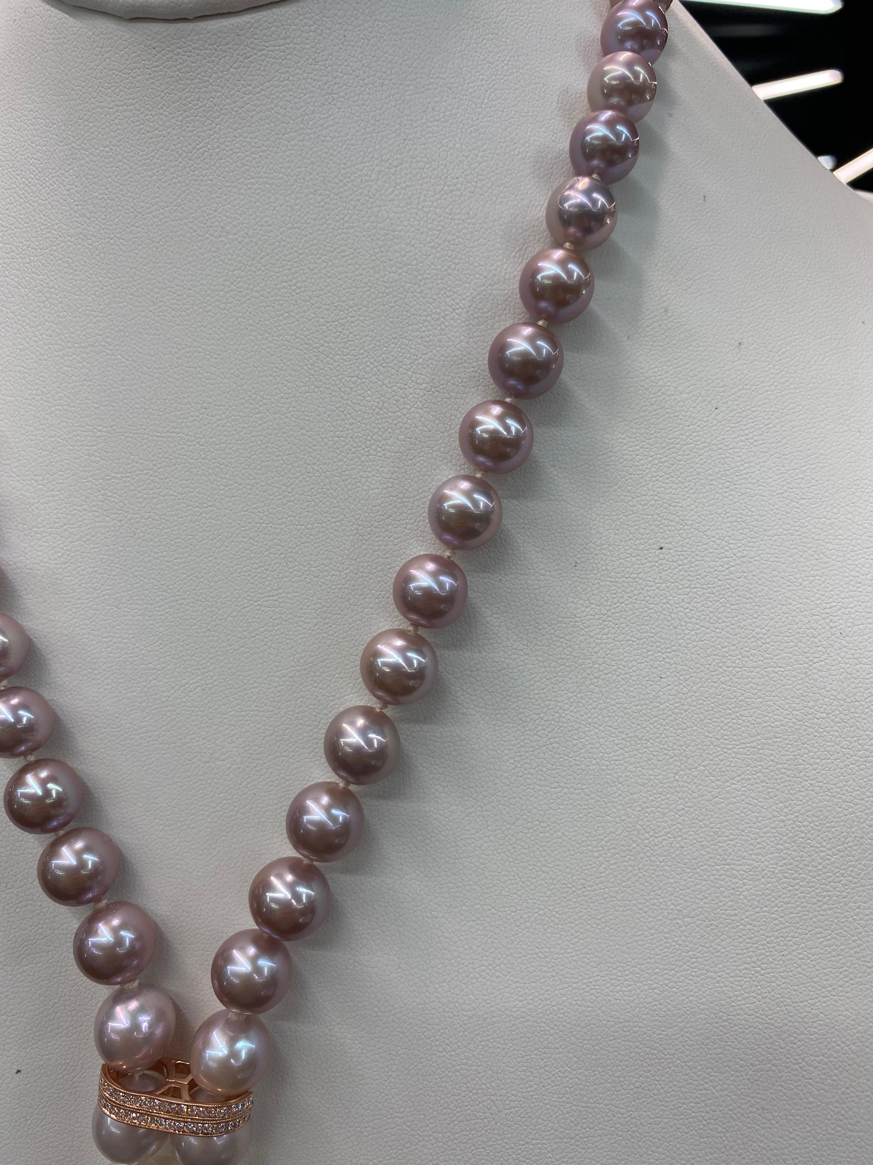 Oper Opera Ombre Südsee Weiß & Süßwasser Rosa Perlen mit Diamanten 3,70 CTS 18K 5