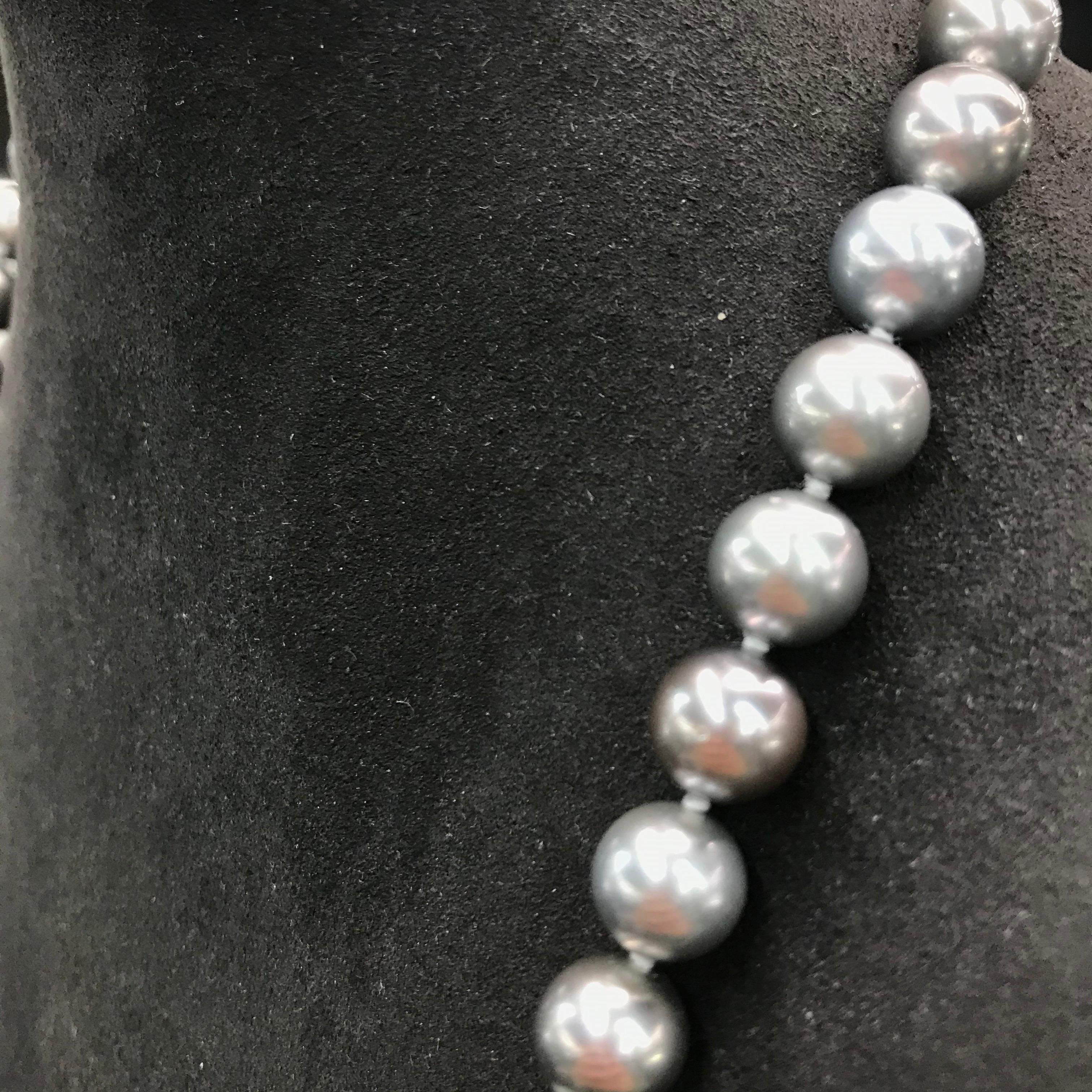 HARBOR D. Opera Ombre Tahitian Pearl Necklace Diamond Clasp 3