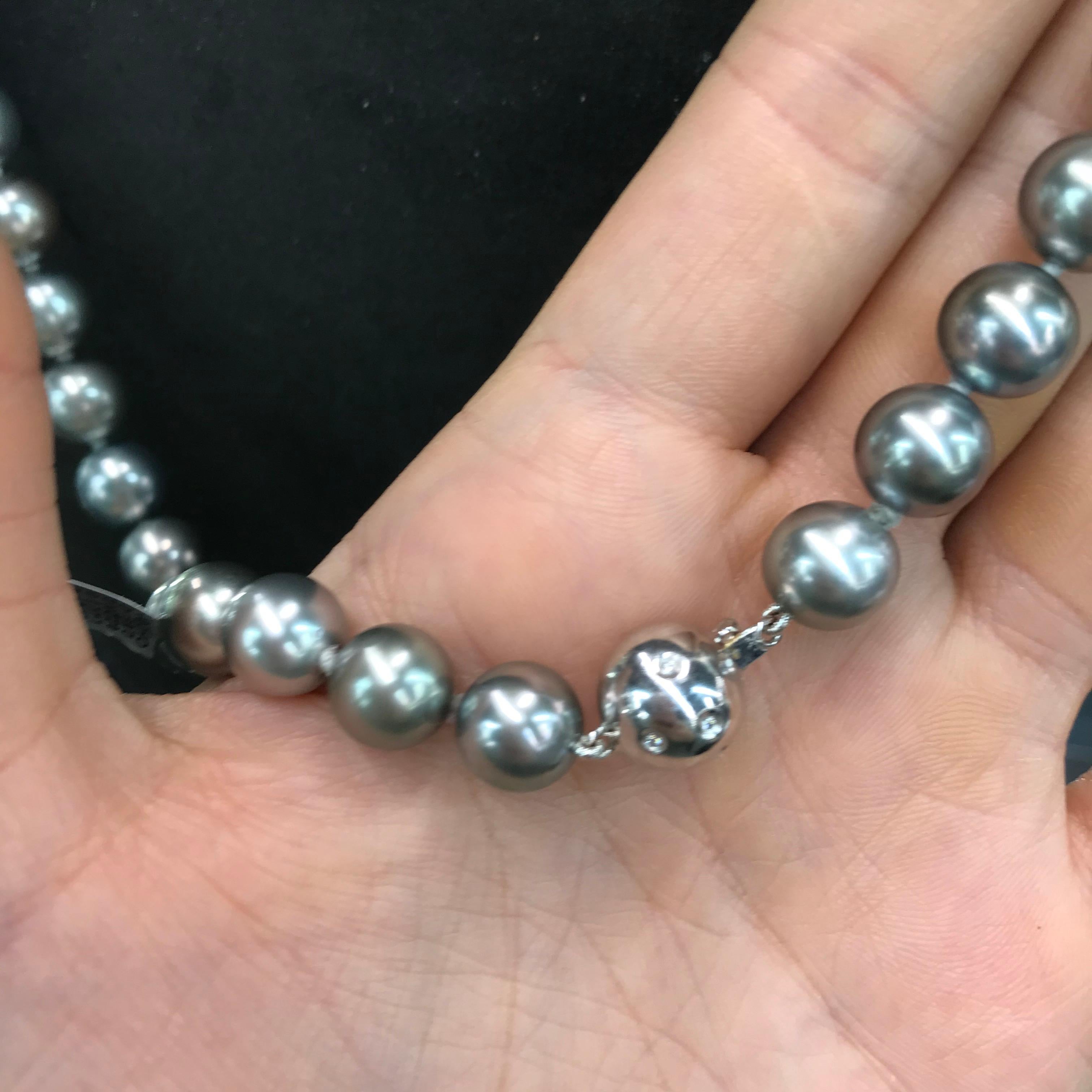HARBOR D. Opera Ombre Tahitian Pearl Necklace Diamond Clasp 4