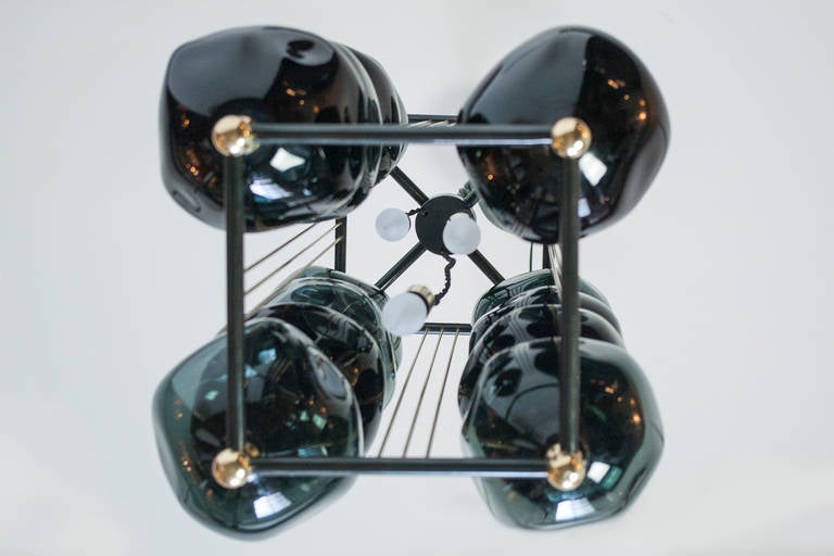 Contemporary Opera Prima Chandelier with Black Glass by Bourgeois Boheme Atelier