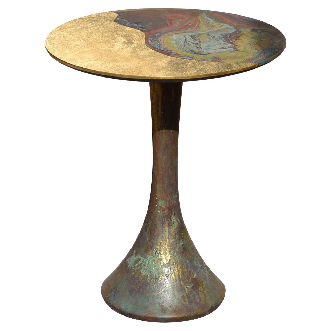 Grande table d'appoint en métal polychrome Opera de Cupioli en vente