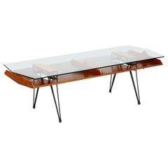 Opere e i Giorni Modernist Architectural Walnut & Glass Coffee Table, Italy 2010