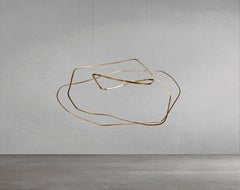 Colgante de luz esculpida en latón Ophelia, firmado por Morghen Studio