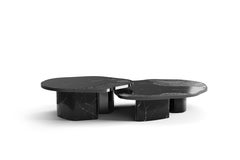 Ophelia Mitteltisch – handgefertigter Nero Marquina-Marmor- und Nickeltisch – Boca do Lobo