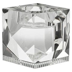 Ophelia Clear Crystal T-Light Holder, Hand-Sculpted Contemporary Crystal