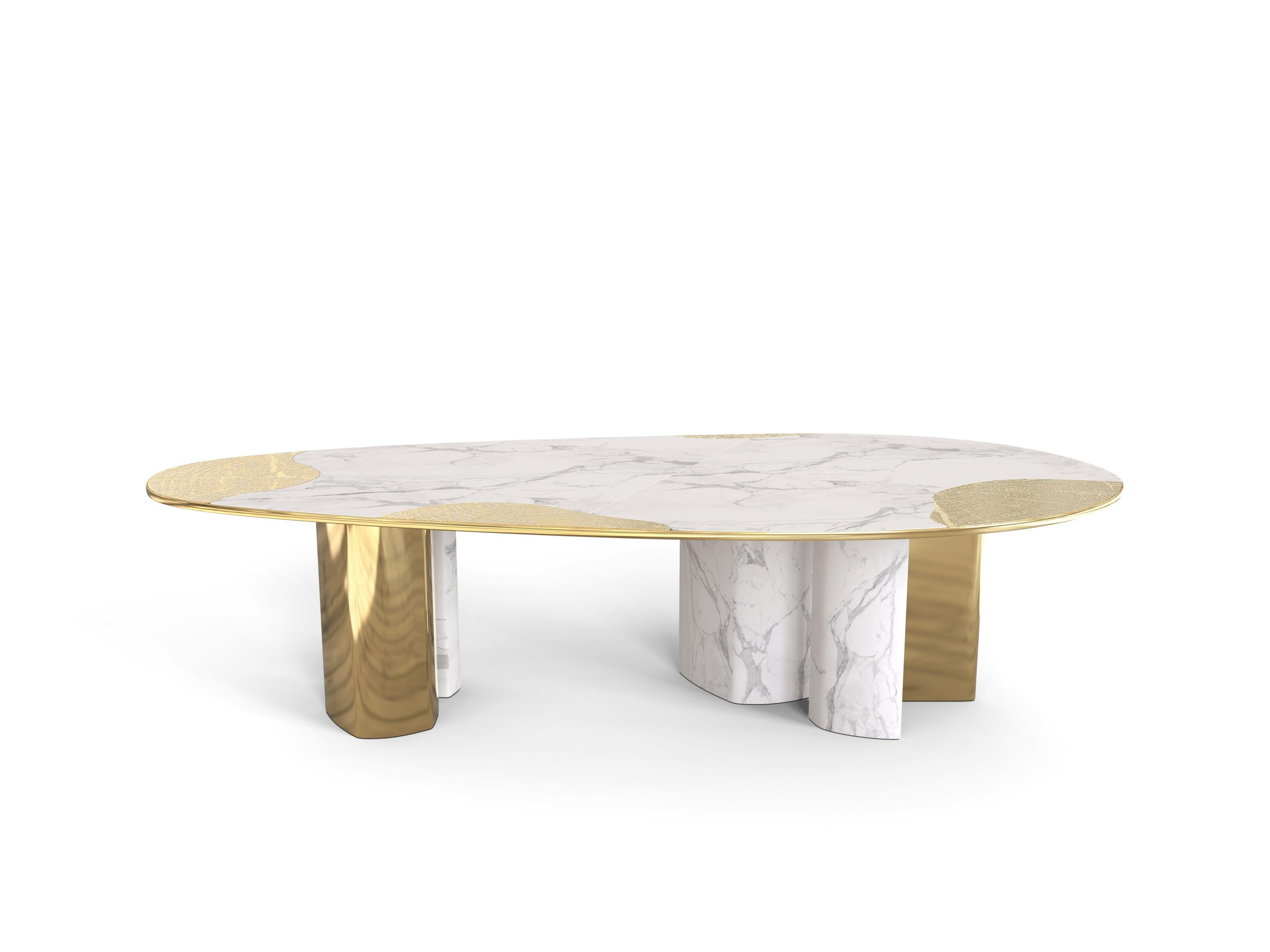 XXIe siècle et contemporain Table de salle à manger Ophelia - Marbre de Carrare fait main - Boca do Lobo en vente