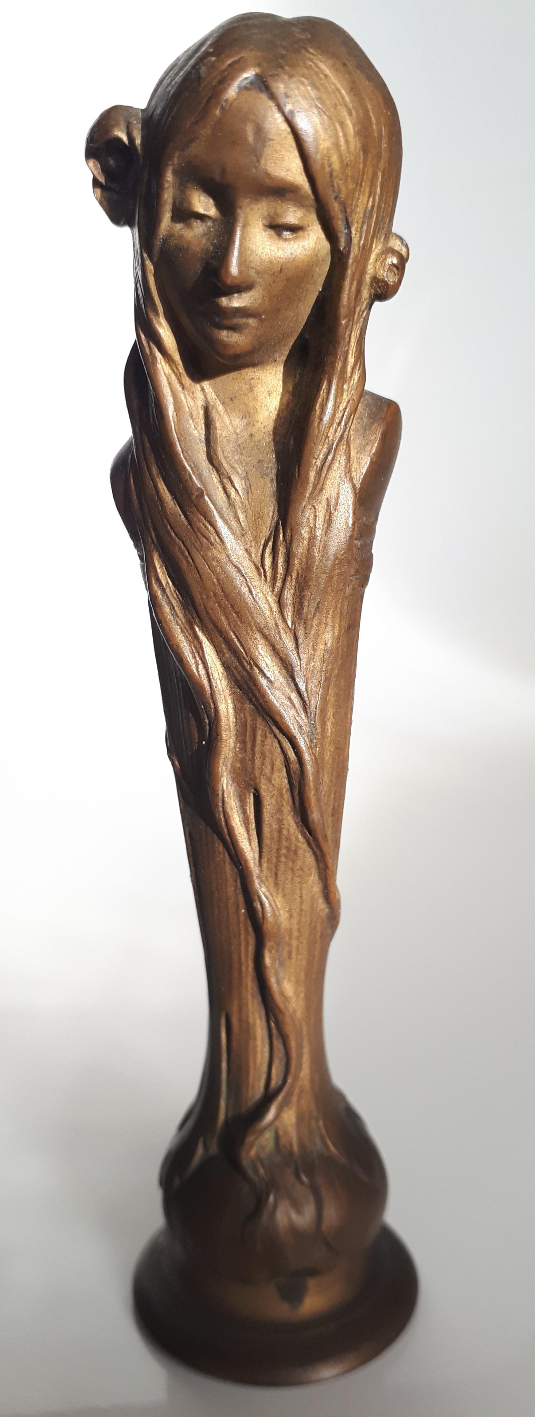 Ophélie, estampille en bronze doré, par Maurice Bouval en vente 2