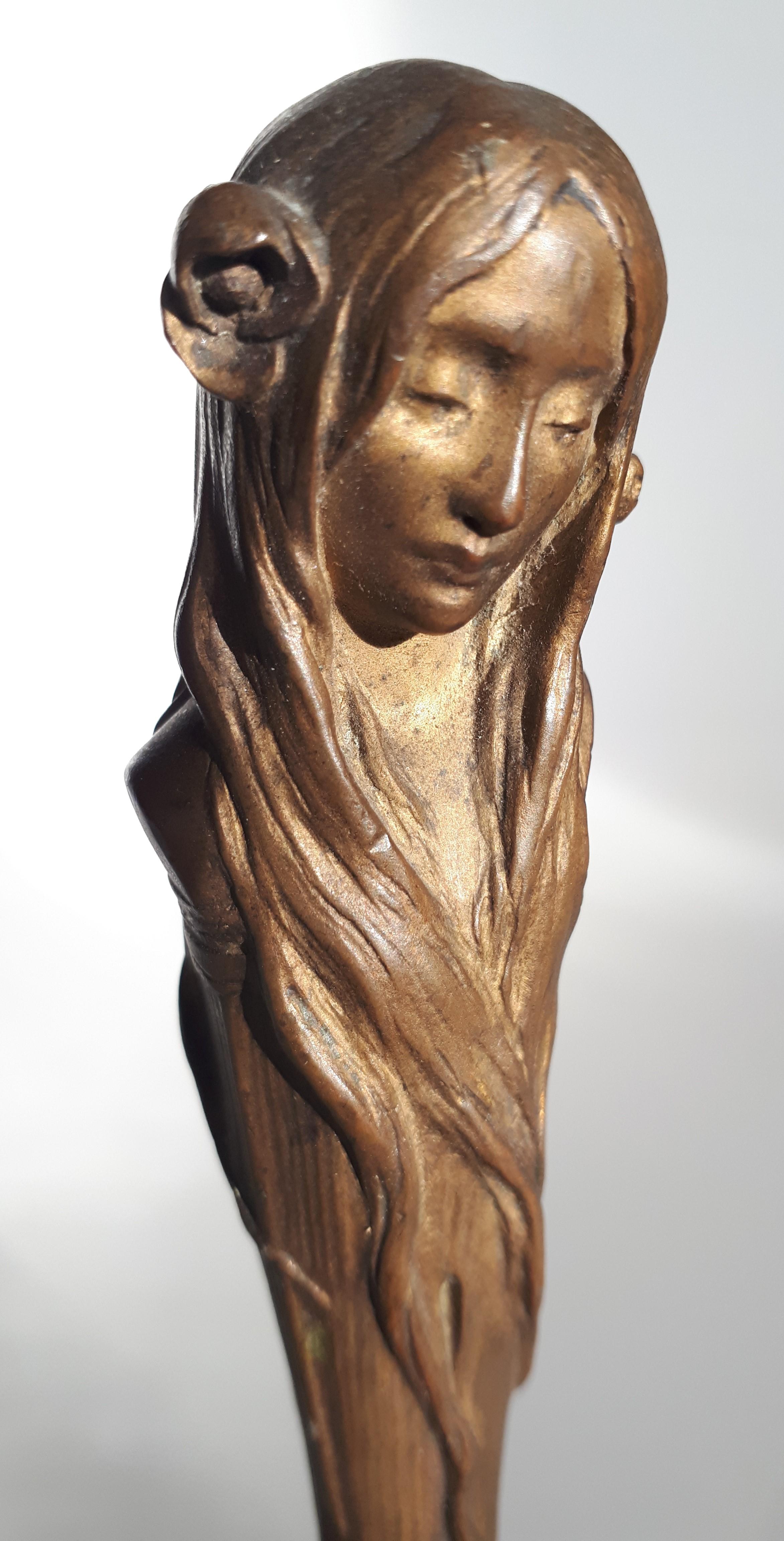 Ophelia, Stamp In Gilt Bronze, By Maurice Bouval For Sale 2