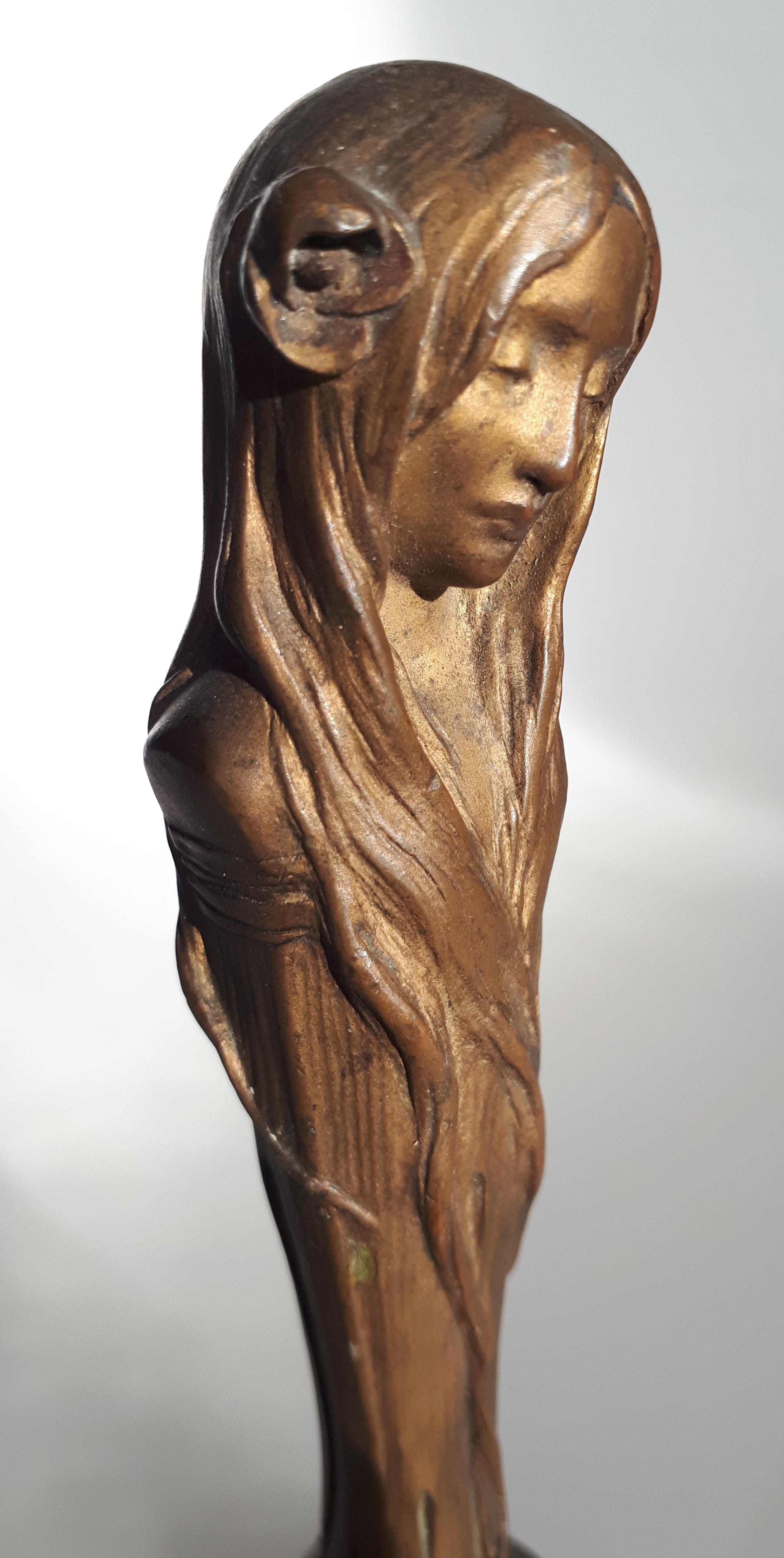 Ophelia, Stamp In Gilt Bronze, By Maurice Bouval For Sale 5