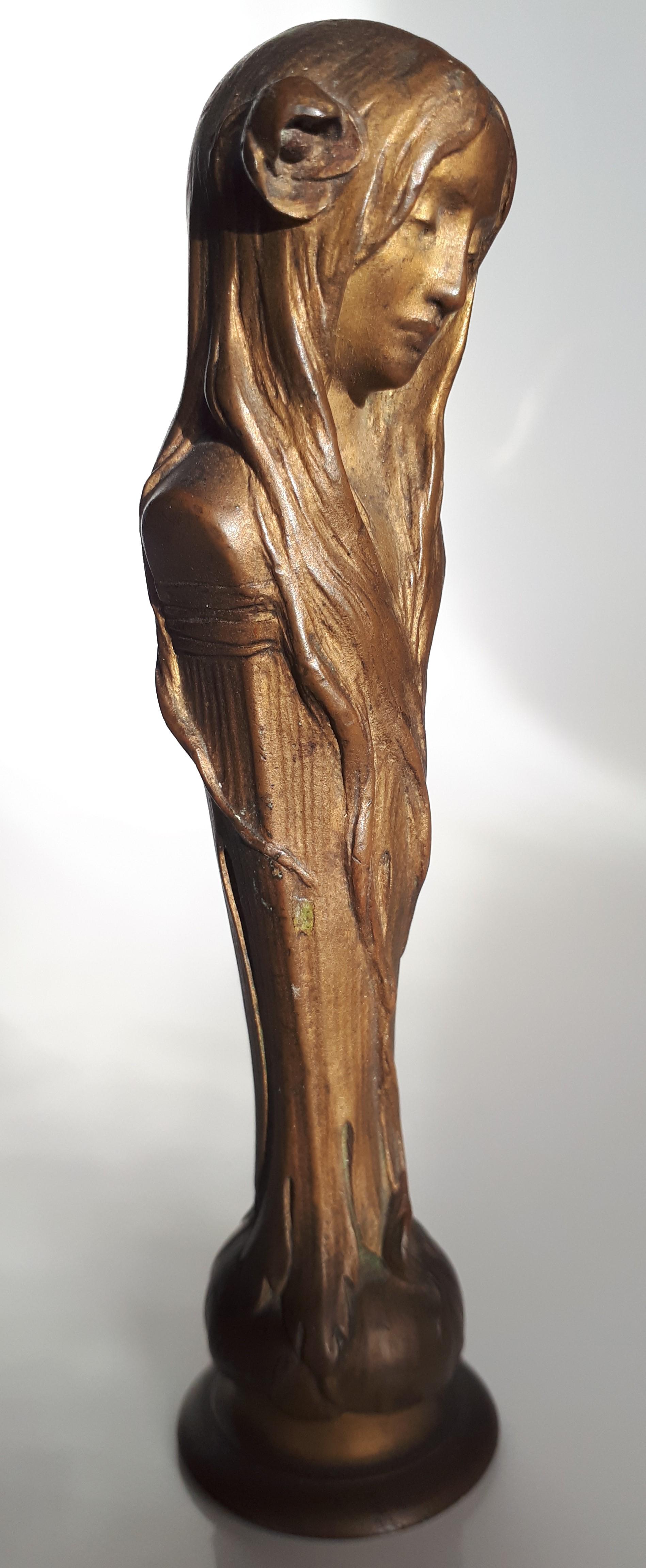 Français Ophélie, estampille en bronze doré, par Maurice Bouval en vente