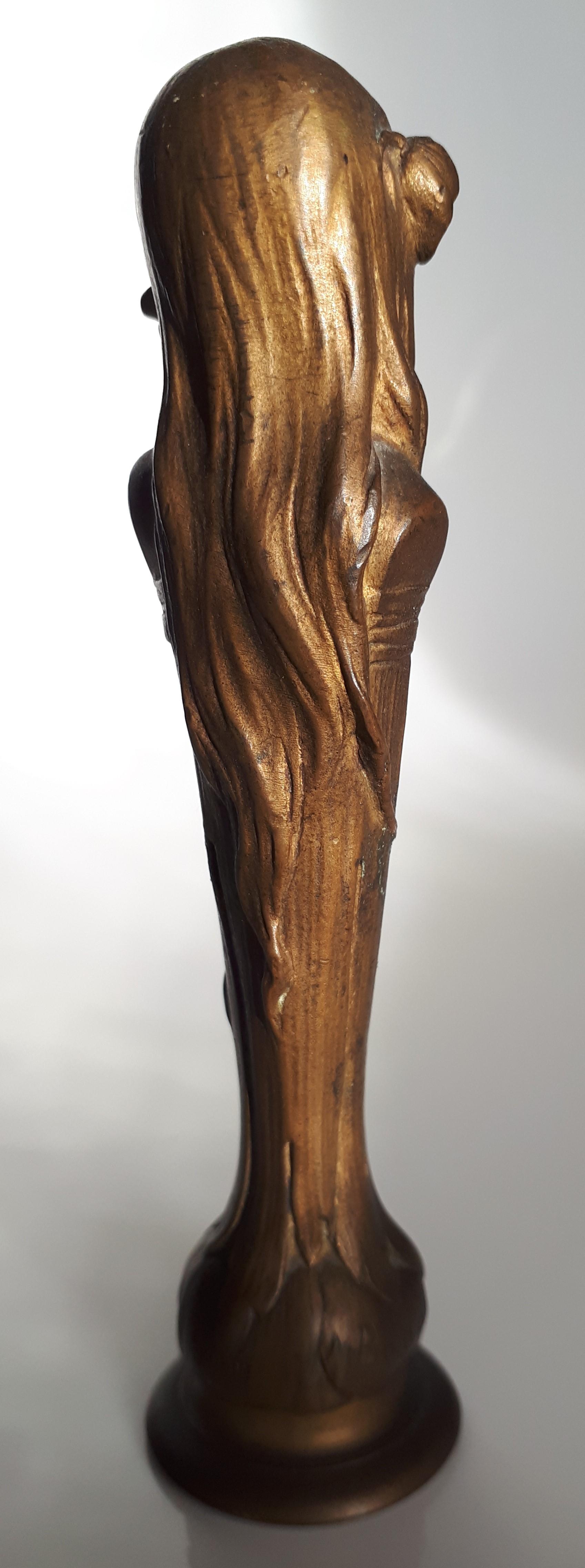 Ophélie, estampille en bronze doré, par Maurice Bouval Bon état - En vente à Saverne, Grand Est