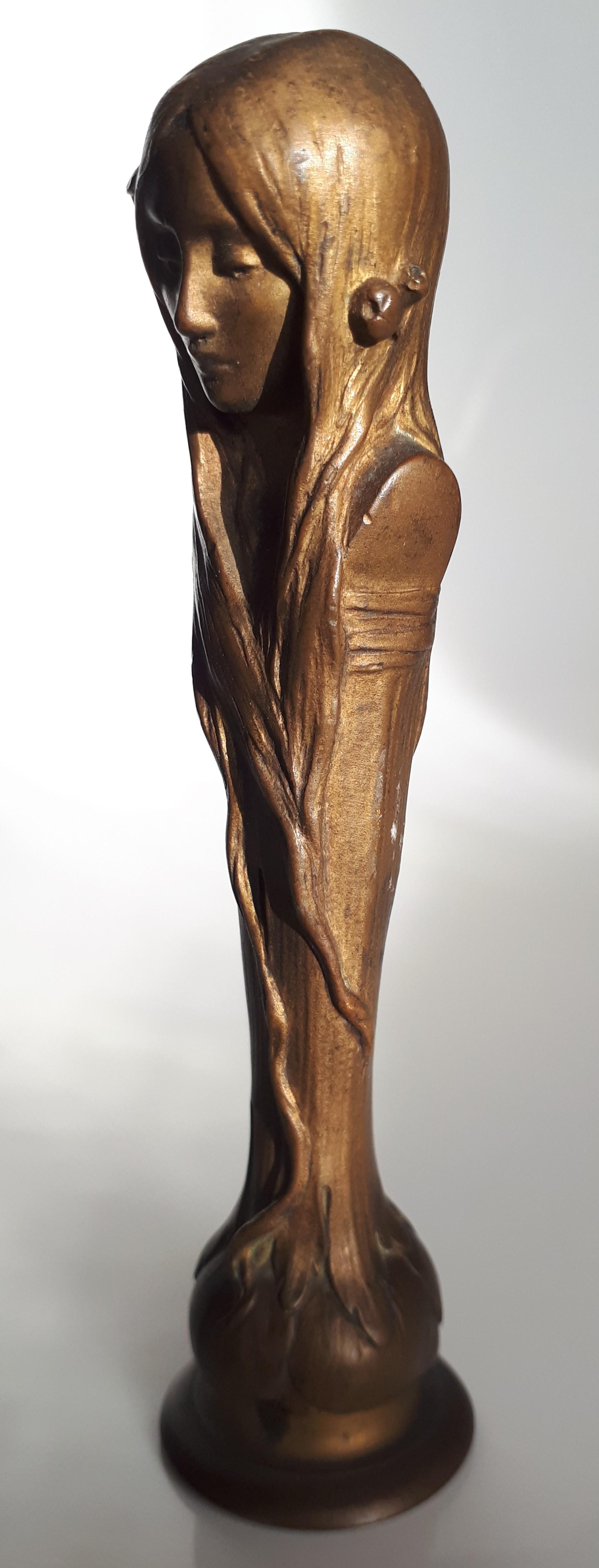 Ophélie, estampille en bronze doré, par Maurice Bouval en vente 1