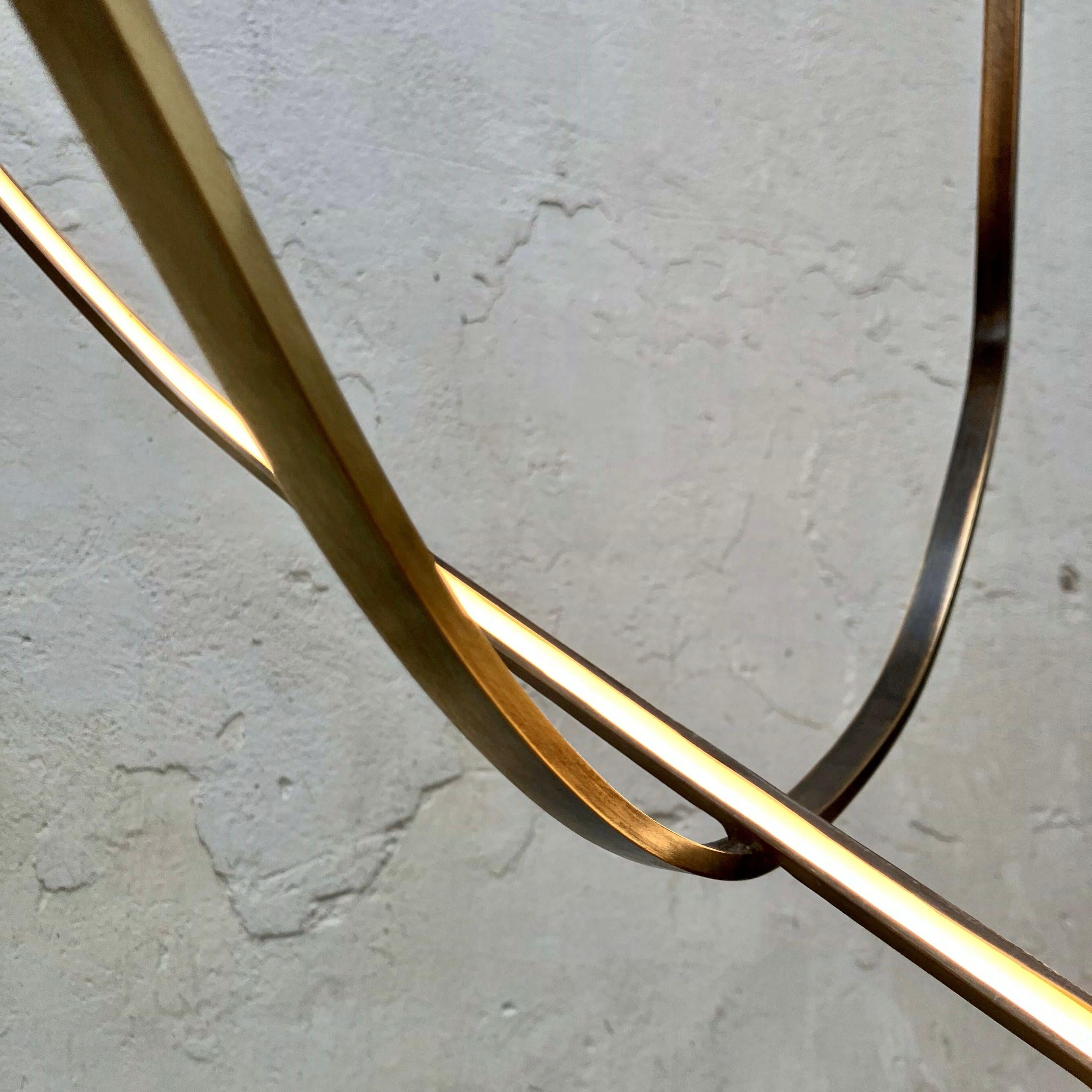 Italian Ophelia XX 23 New Contemporary Chandelier in Fossilized Brass by Morghen Studio For Sale