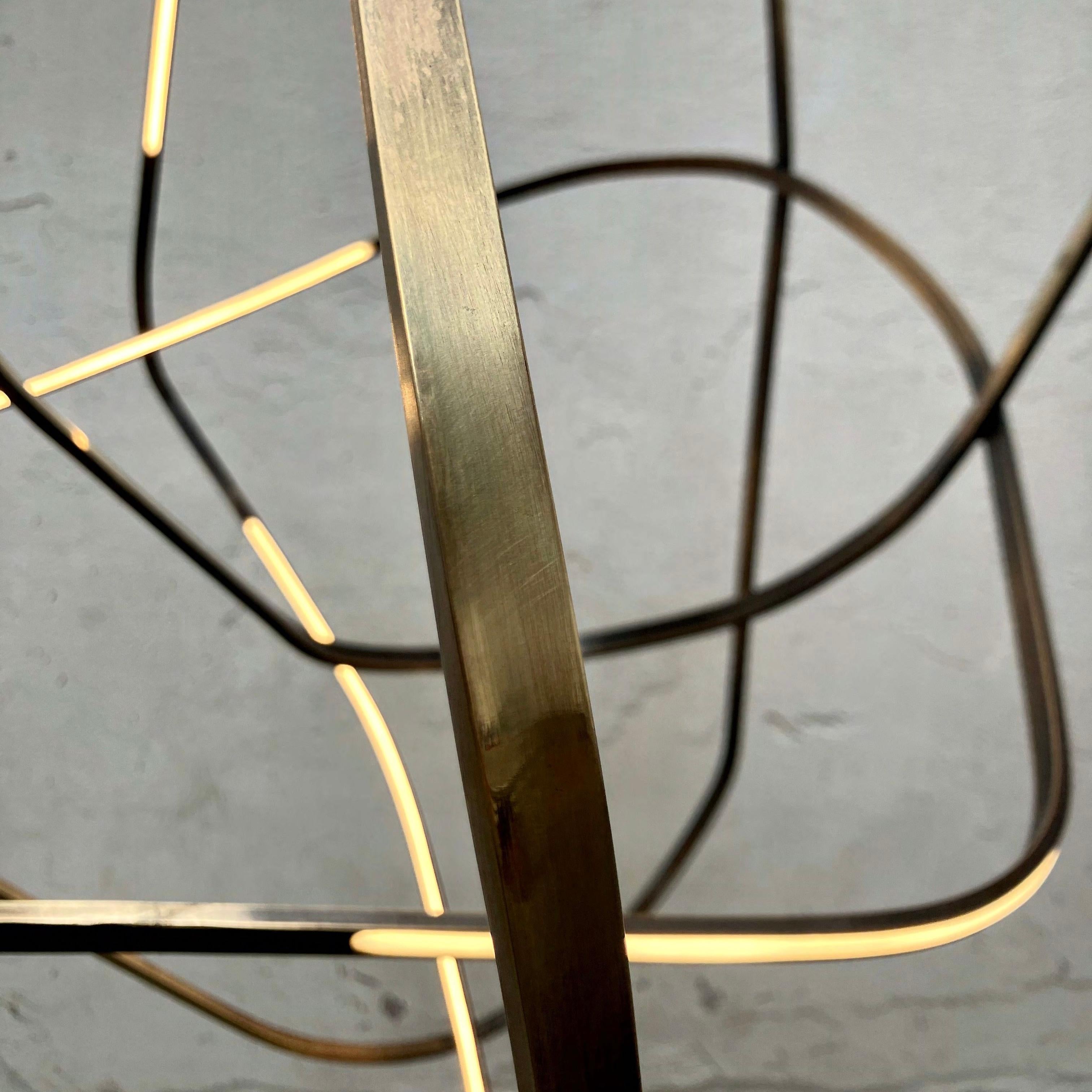 Ophelia XX 23 New Contemporary Chandelier in Fossilized Brass by Morghen Studio For Sale 1