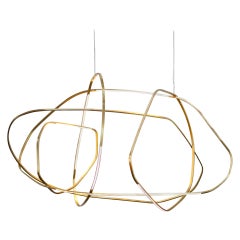 Ophelia XX New Contemporary Pendant Chandelier in Satin Brass by Morghen Studio