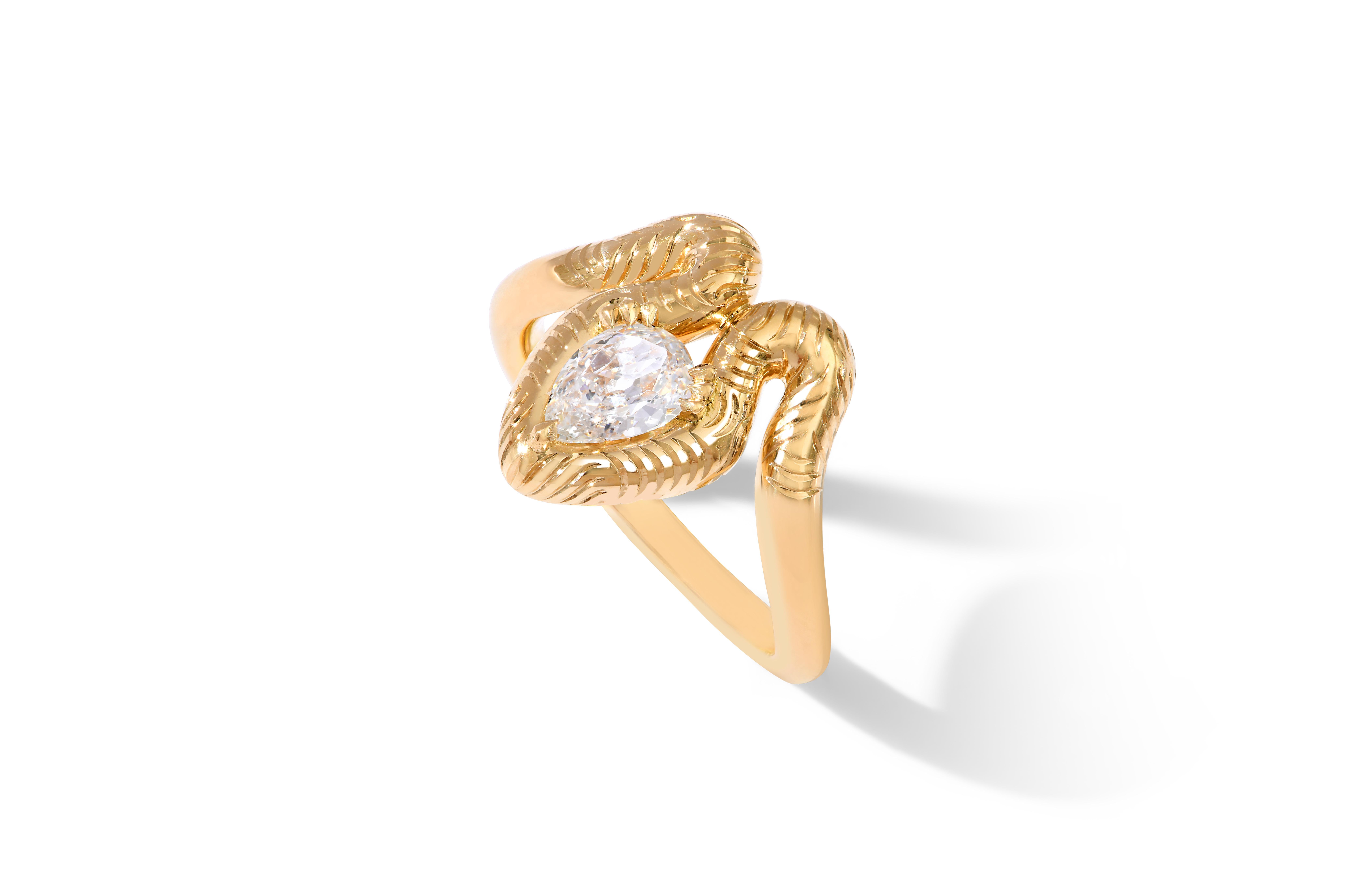 Ophidia Diamond Ring in 18k Gold, 0.7ct G/H VSI by Capucine H For Sale ...