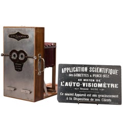 Antique Ophtalmic Test Device "Auto-Visiometre" and Advertising Board, circa 1850