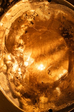 Opia Lamp // 1 wall sconce in glass, brass and aluminium by Wei Xiaoyan