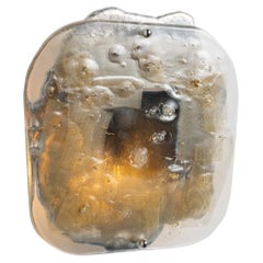 Opia Lamp // 3 wall sconce in glass, brass and aluminium by Wei Xiaoyan