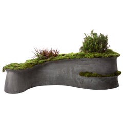 Vintage OPIARY Concrete Barchan Planter  (L73", W40", H19")