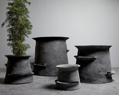 Concrete Echelon Planter by OPIARY (D44", H48")