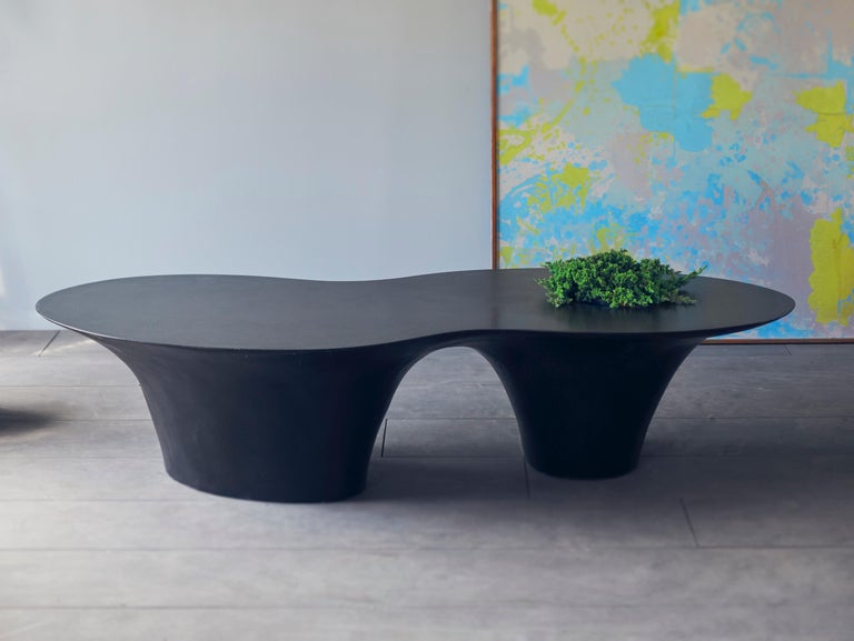 Organic Modern Concrete Island Coffee Table by OPIARY For Sale