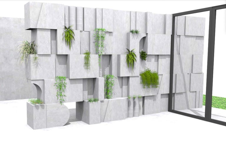 Cement Opiary Concrete Spolia Wallscape 'Customizable' 'Price on Request' For Sale