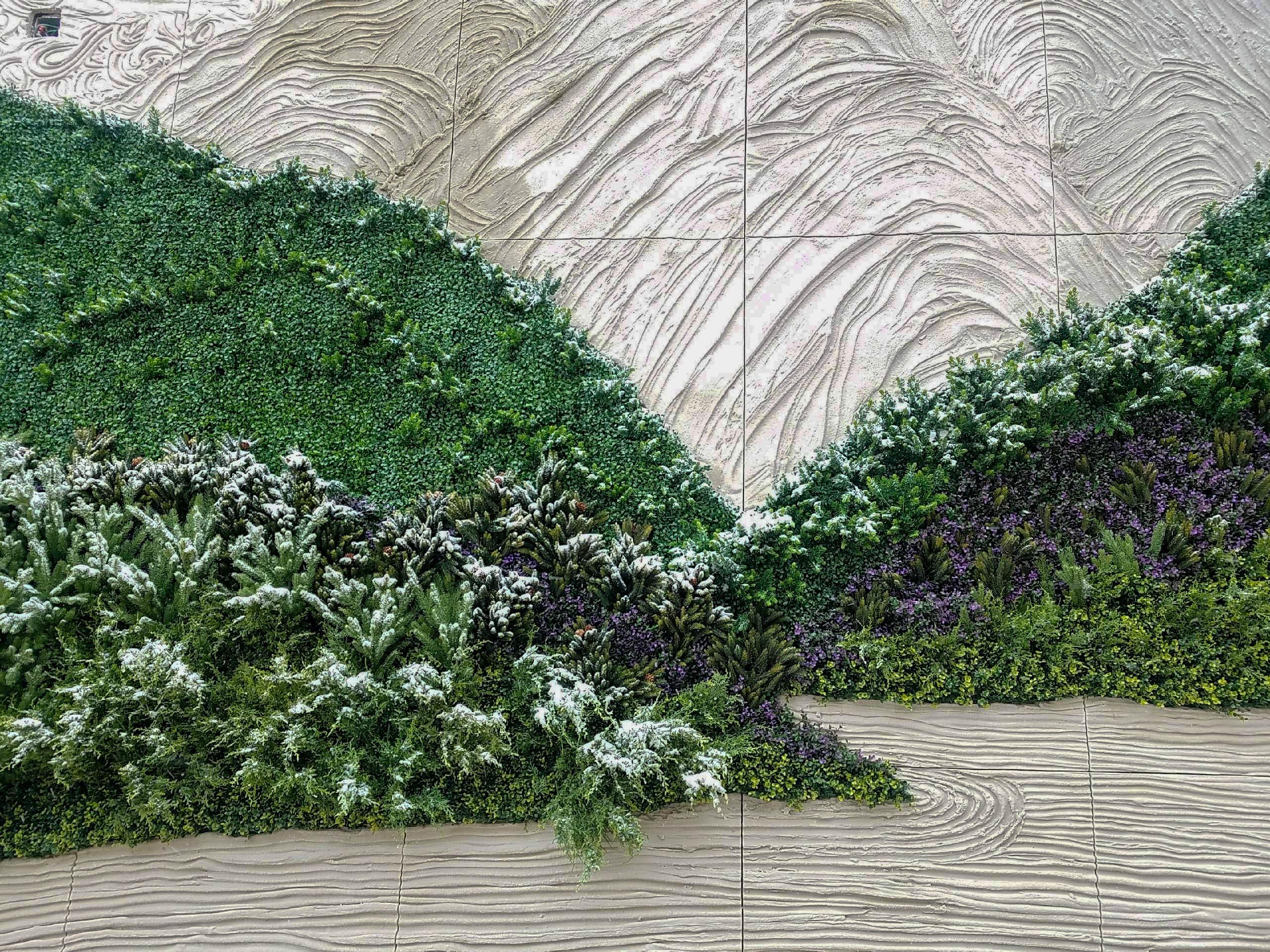 Handcrafted Wallscape with Silk Foliage by OPIARY In New Condition For Sale In Brooklyn, NY