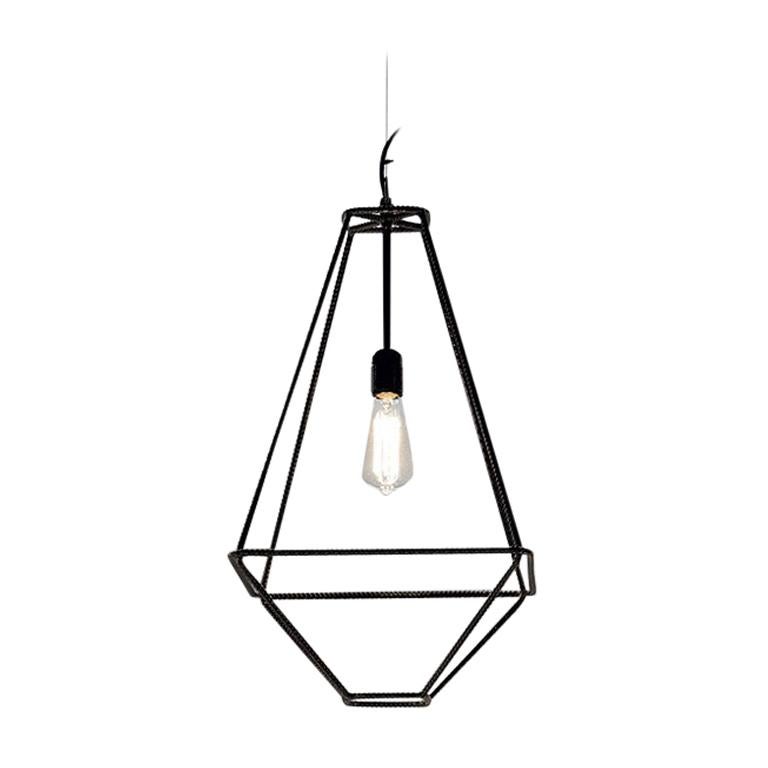 Opinion Ciatti Con.tradition Small Suspension Ceiling Lantern in Black For Sale