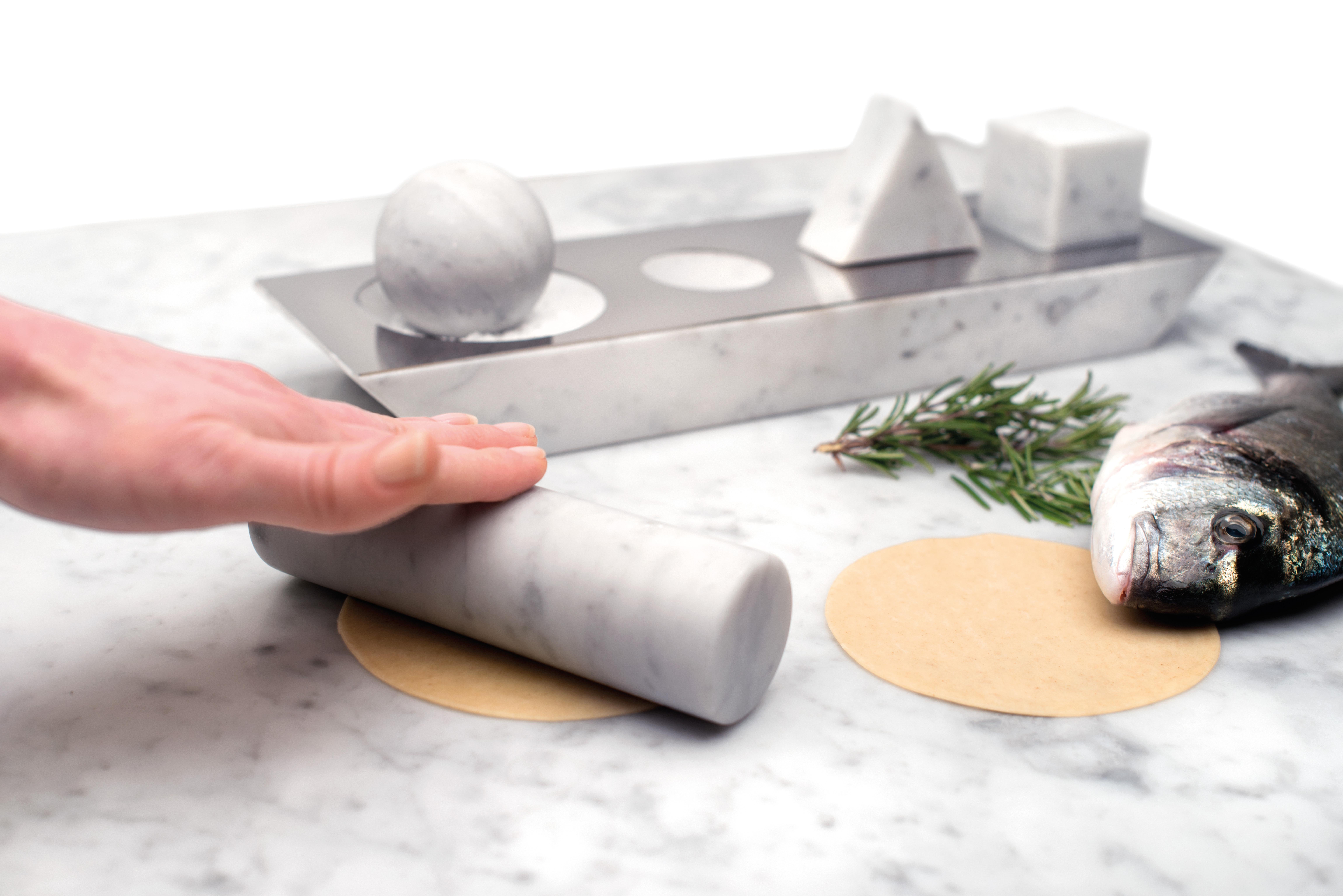 Italian Opinion Ciatti Elementare Carrara Marble Multi-Use Kitchen Tool For Sale
