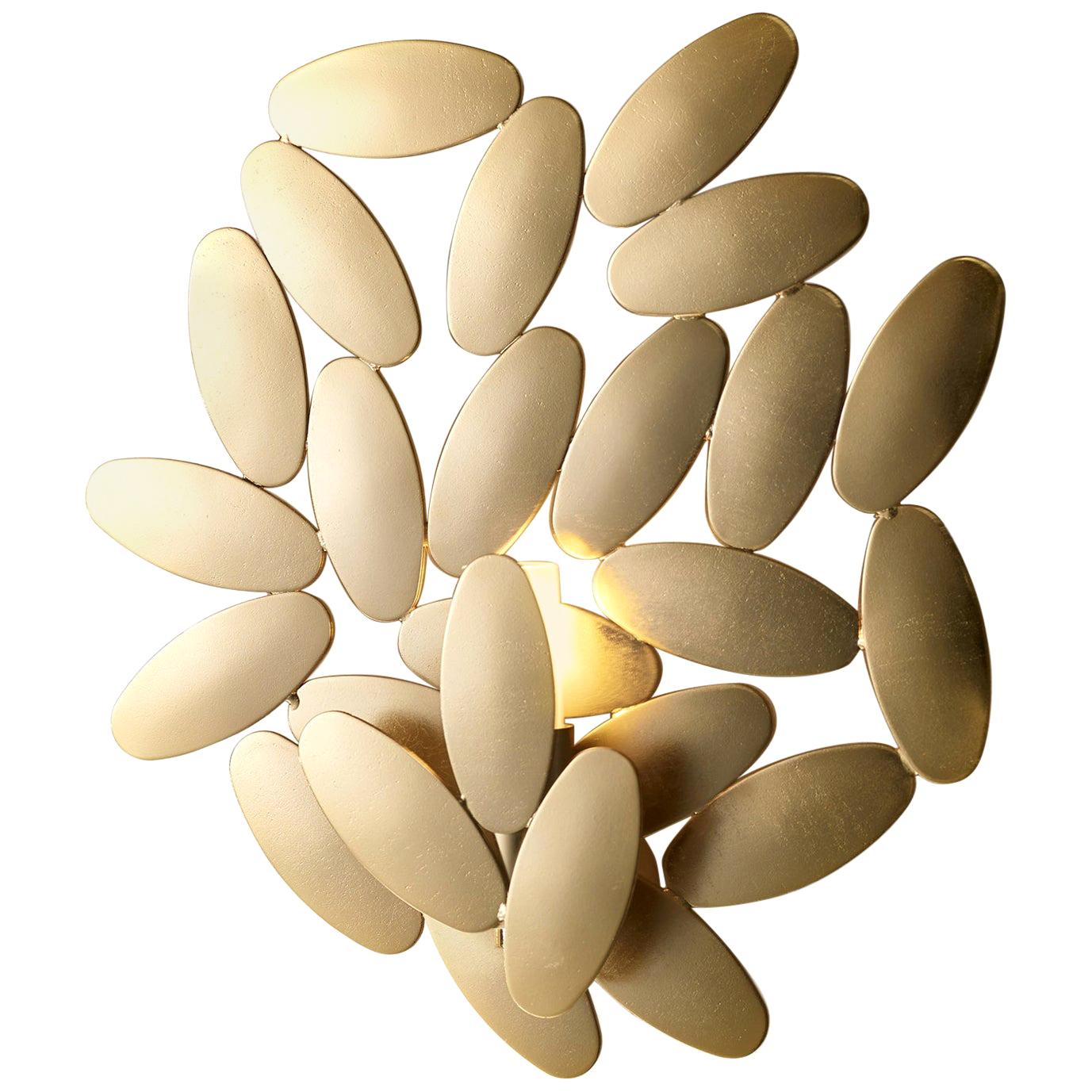 For Sale: Gold (Gold 24K) Opinion Ciatti Foliae Large Sculptural Wall Lamp