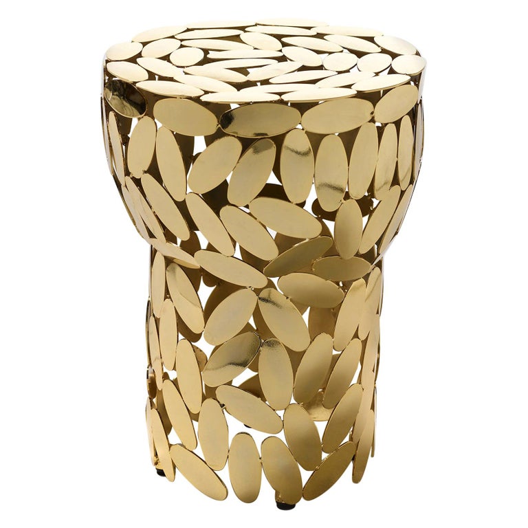 For Sale: Gold (Gold 24K) Opinion Ciatti Foliae Sculptural Stool