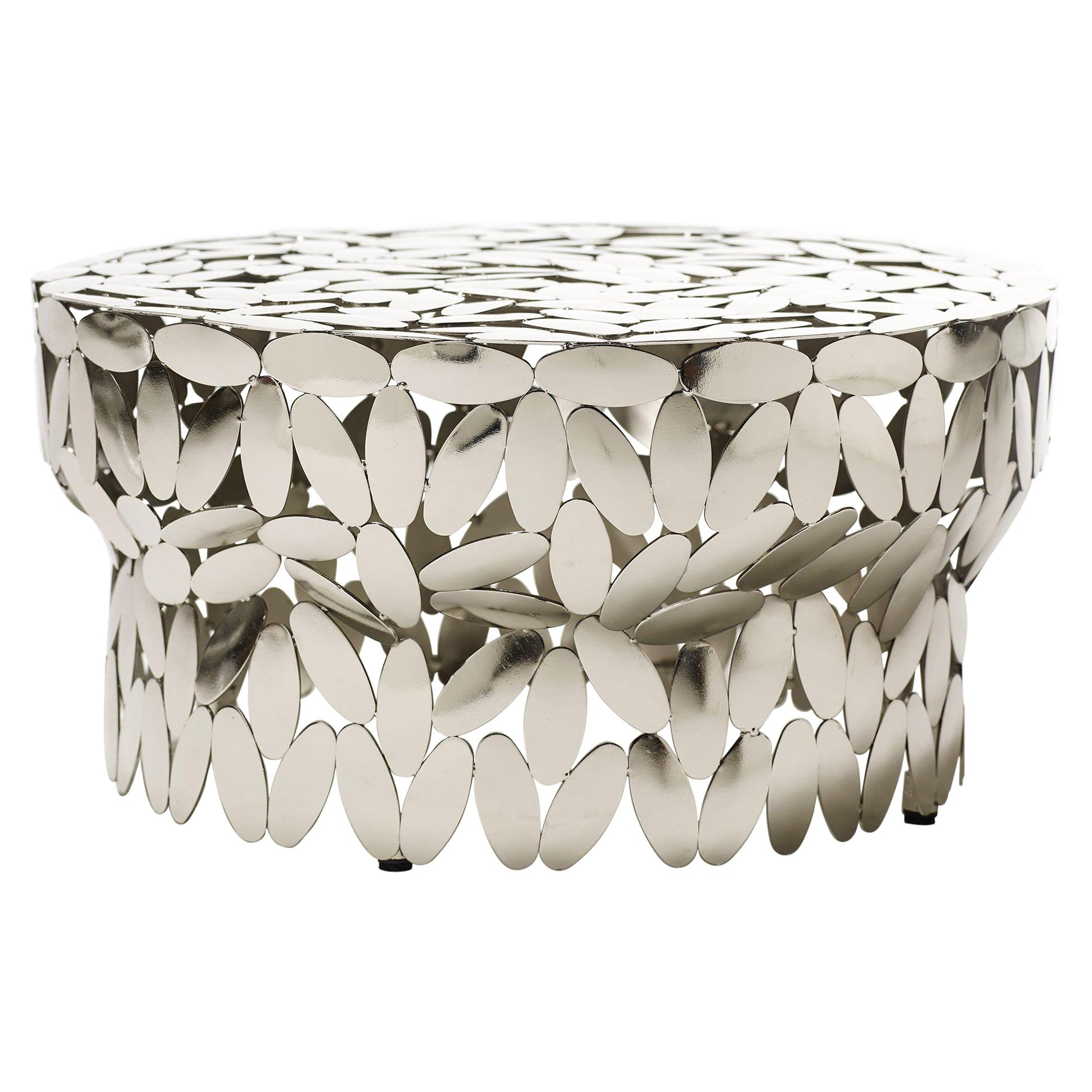 Im Angebot: Meinung Ciatti Foliae Sculptural Tisch, Silver (Nickel)