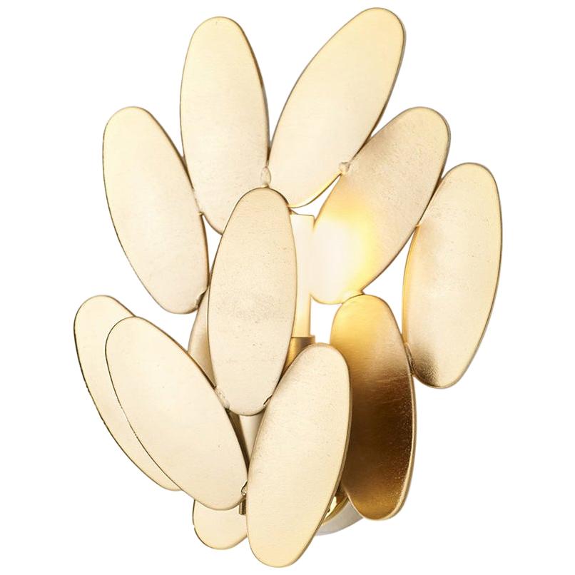 For Sale: Gold (Gold 24K) Opinion Ciatti Foliae Small Sculptural Wall Lamp