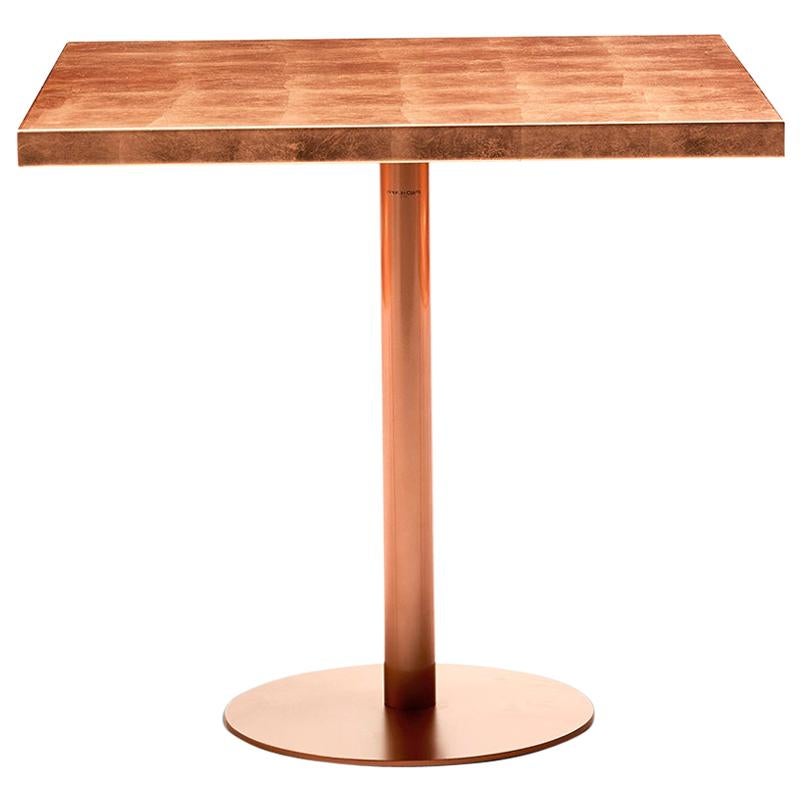 For Sale: Brown (Glossy Copper Leaf Top with Matte Copper Base) Opinion Ciatti ILtavolo Caffé Small Square Table