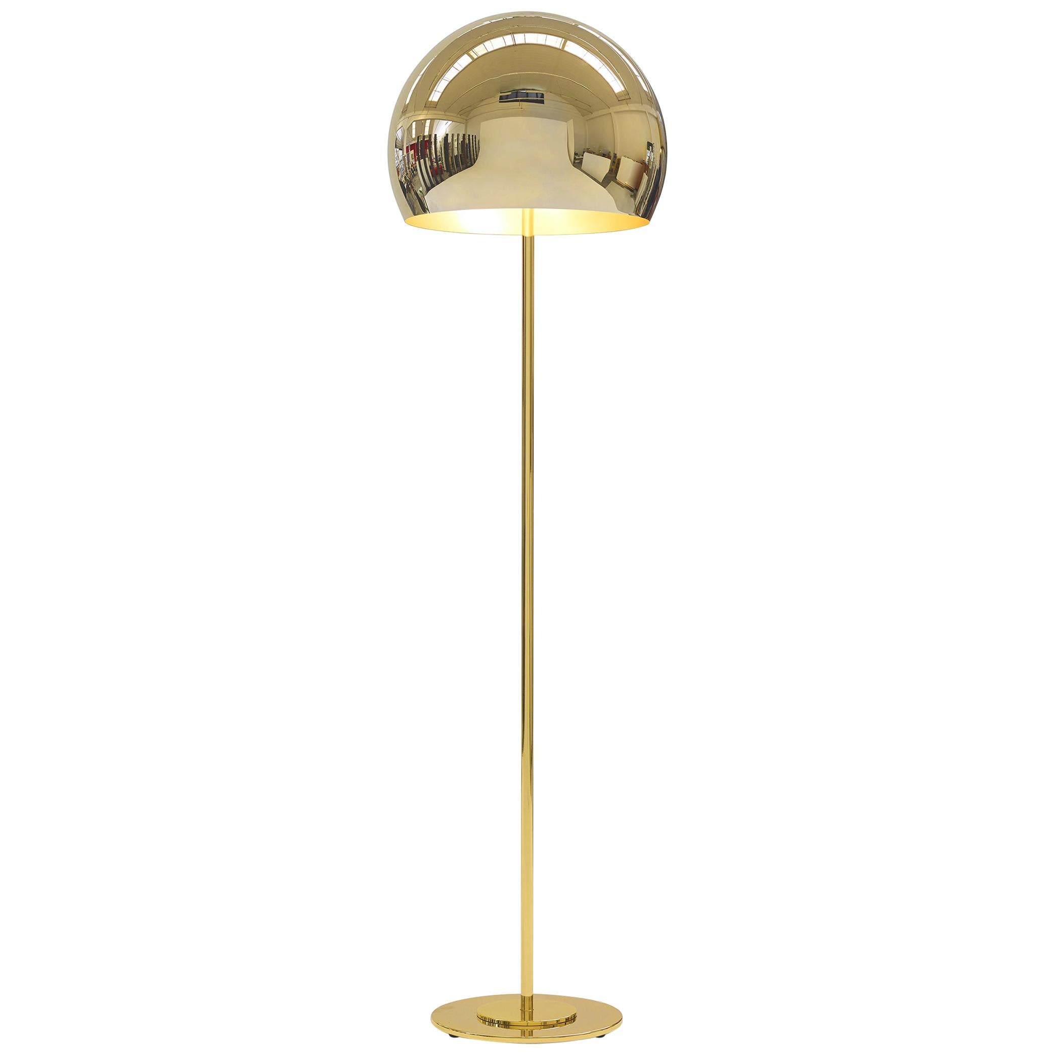 For Sale: Gold (24K Gold Exterior with Gold Painted Interior) Opinion Ciatti LAlampada Small Floor Lamp