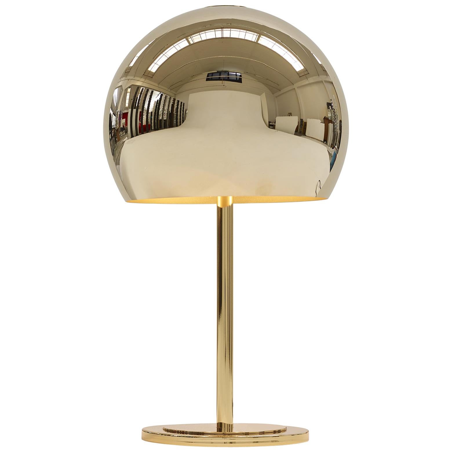 For Sale: Gold (24K Gold Exterior with Gold Painted Interior) Opinion Ciatti LAlampada Small Table Lamp