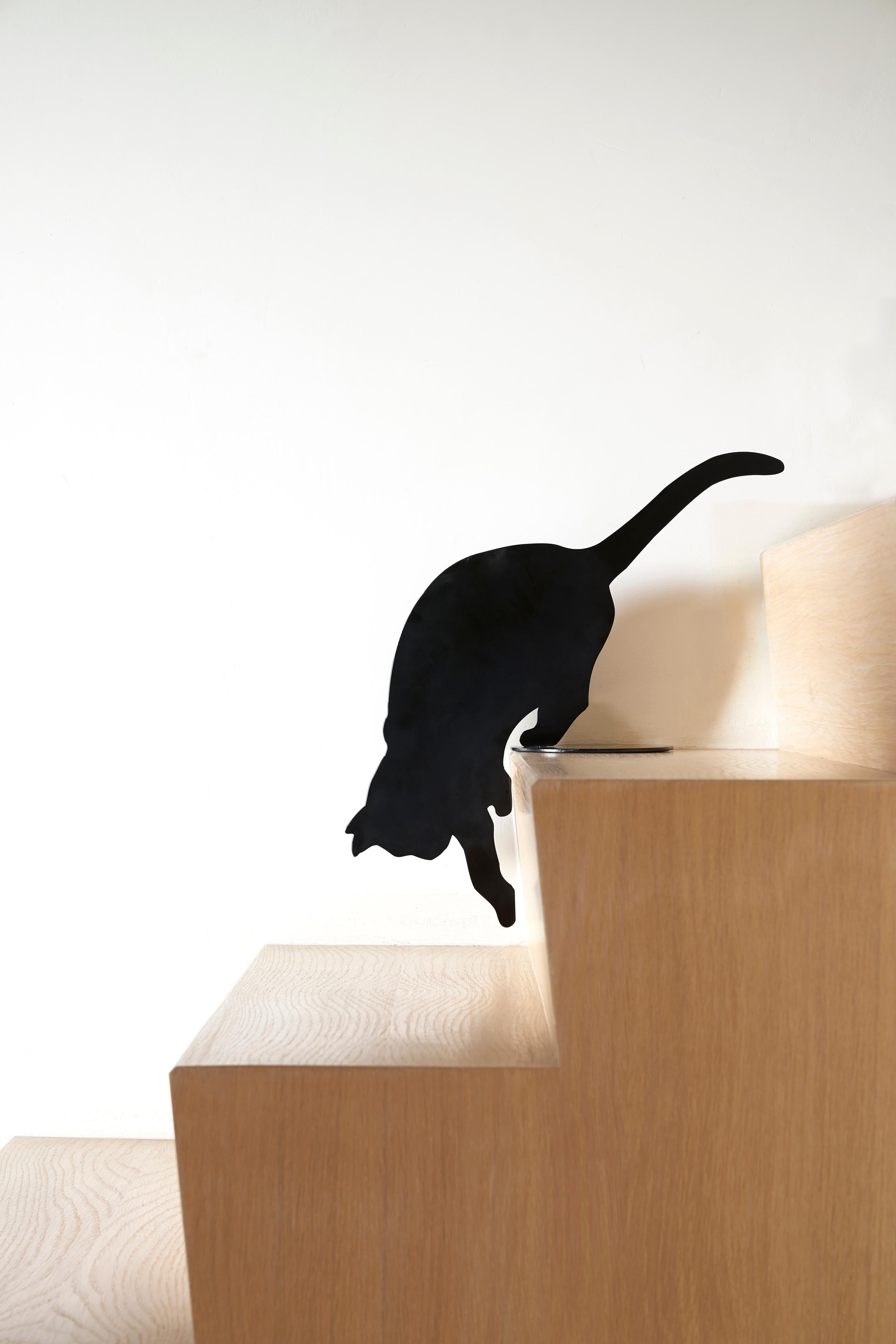 Ombres de Chats by Angelo Barcella are poetic objects, delicate table sculptures. Shadows of curious, busy, sore, angry or bored cats, instants which are made eternal when transformed into some very special steel furnishing accessory. The Ombres de