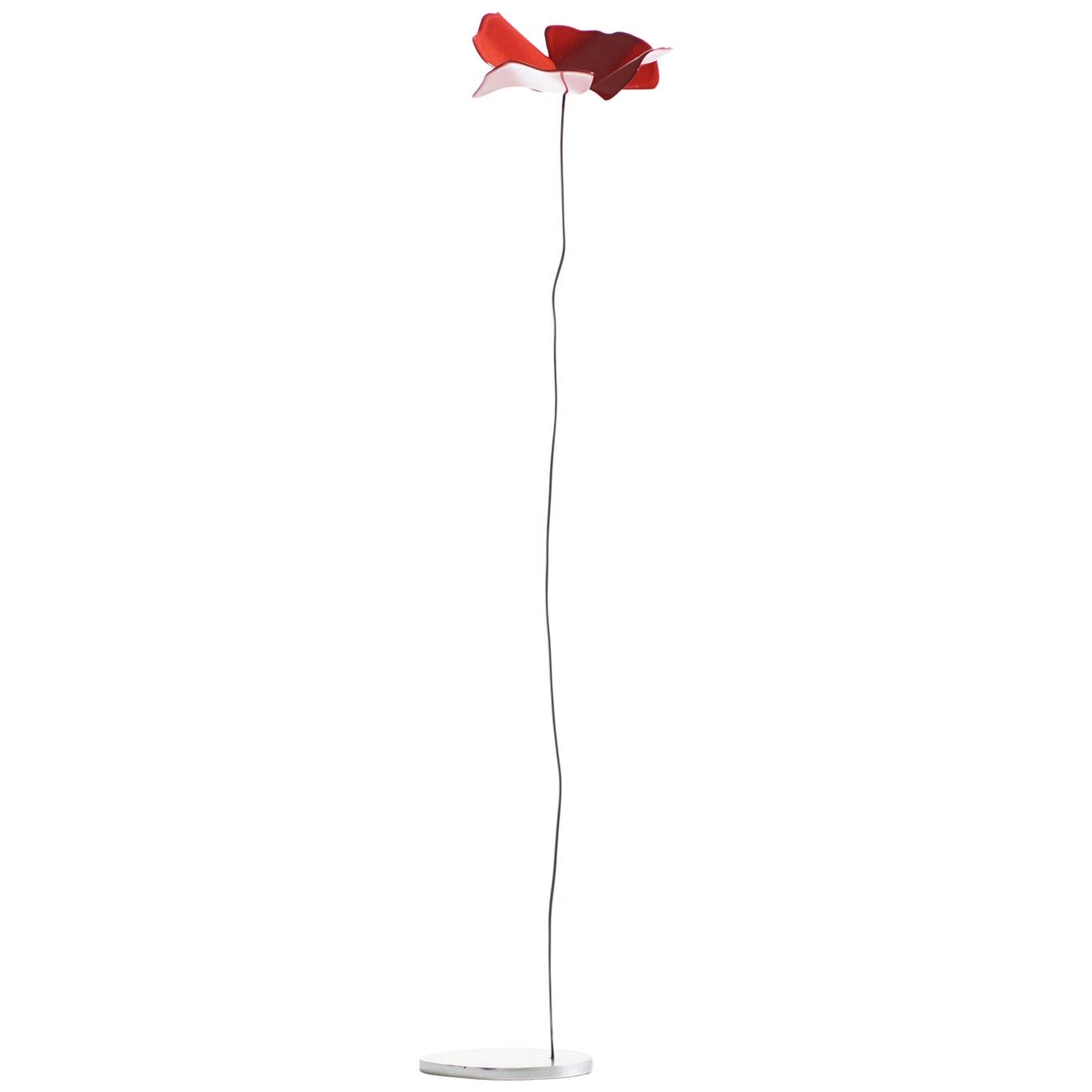 Im Angebot: Opinion Ciatti Papavero Delicato Große Tischdekoration, Multi (Red Flower with Stainless Steel Base and Stem)