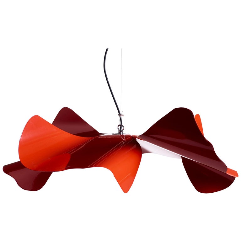 For Sale: Red (Glossy Red Lacquered) Opinion Ciatti Papavero Raggiante Large Pendant Lamp