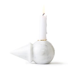 Opinion Ciatti Pinocchio Candle Holder in White Carrara Marble