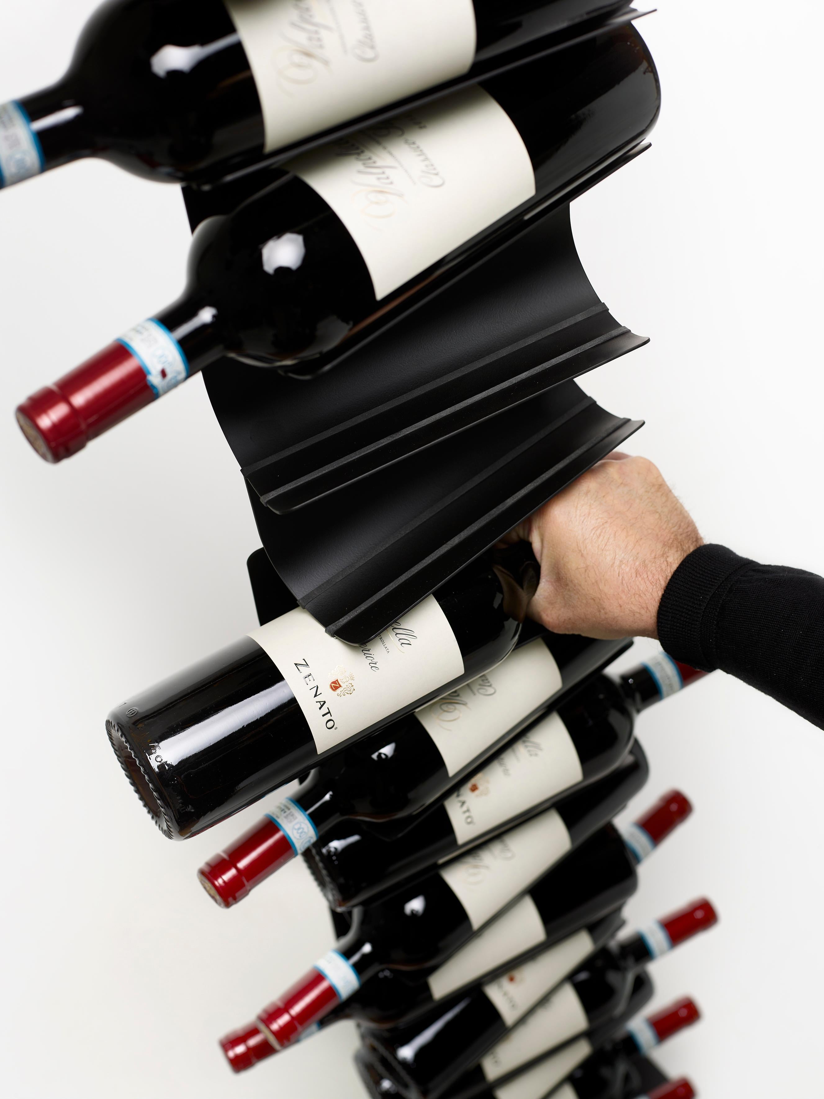 large wall mounted wine rack