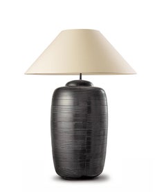 OPIO. Table Lamp in Graphite, Modern Art Deco Design Handmade. Shade included