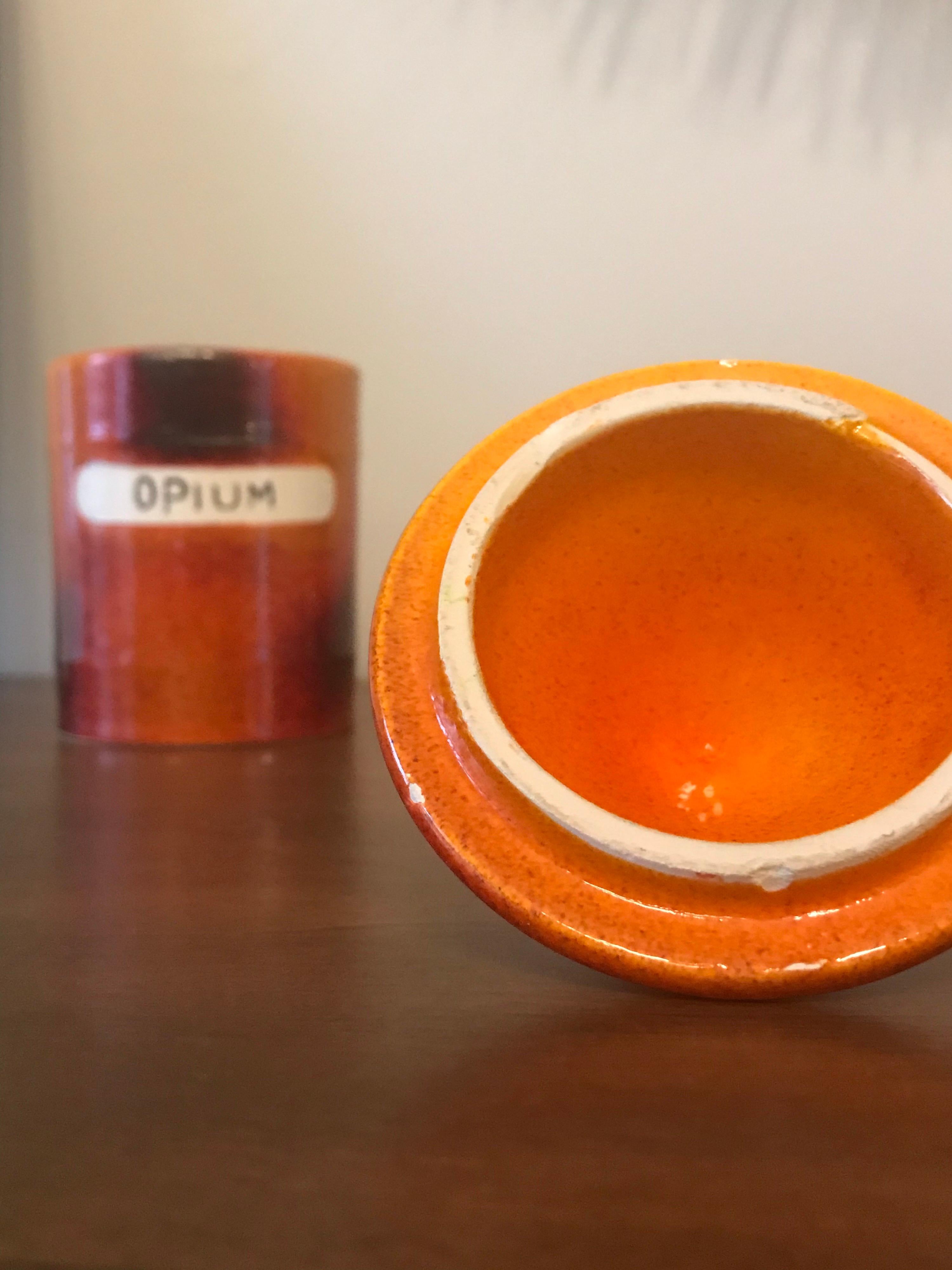 Ceramic Opium Dope/ Vice Jar by Alvino Bagni for Raymor