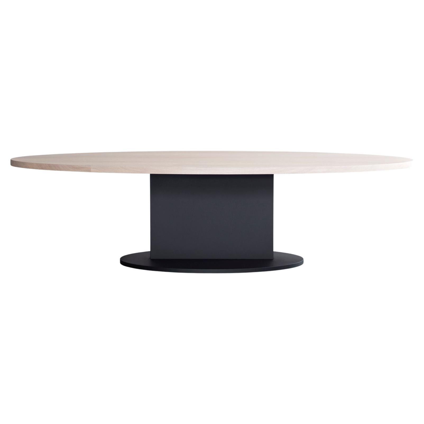 Opium Oval Table with Steel Base by Van Rossum For Sale