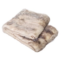 Opossum Fur Bed / Sofa Throw Blanket. Merino Wool Backing