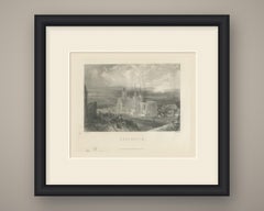 Oppenheim-sur-le-Rhin, gravure ancienne sur acier d'après Birket Foster, vers 1872