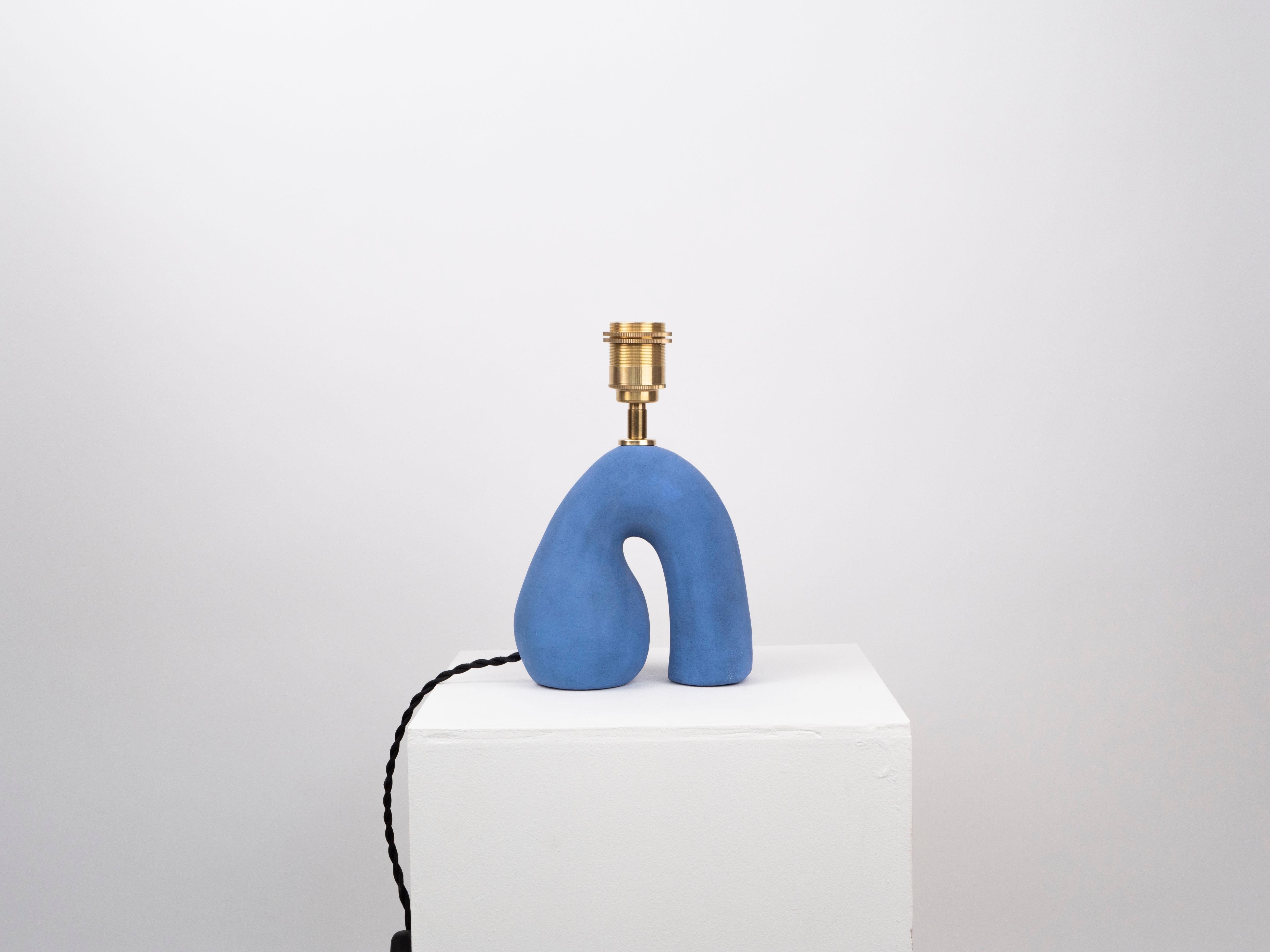 British ‘Opposée’ Table Lamp - Blue 'Matte' For Sale