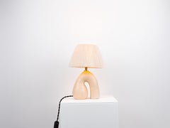 'Opposée' Table Lamp - Californian Cream 'Satin' with Cream Wool Shade
