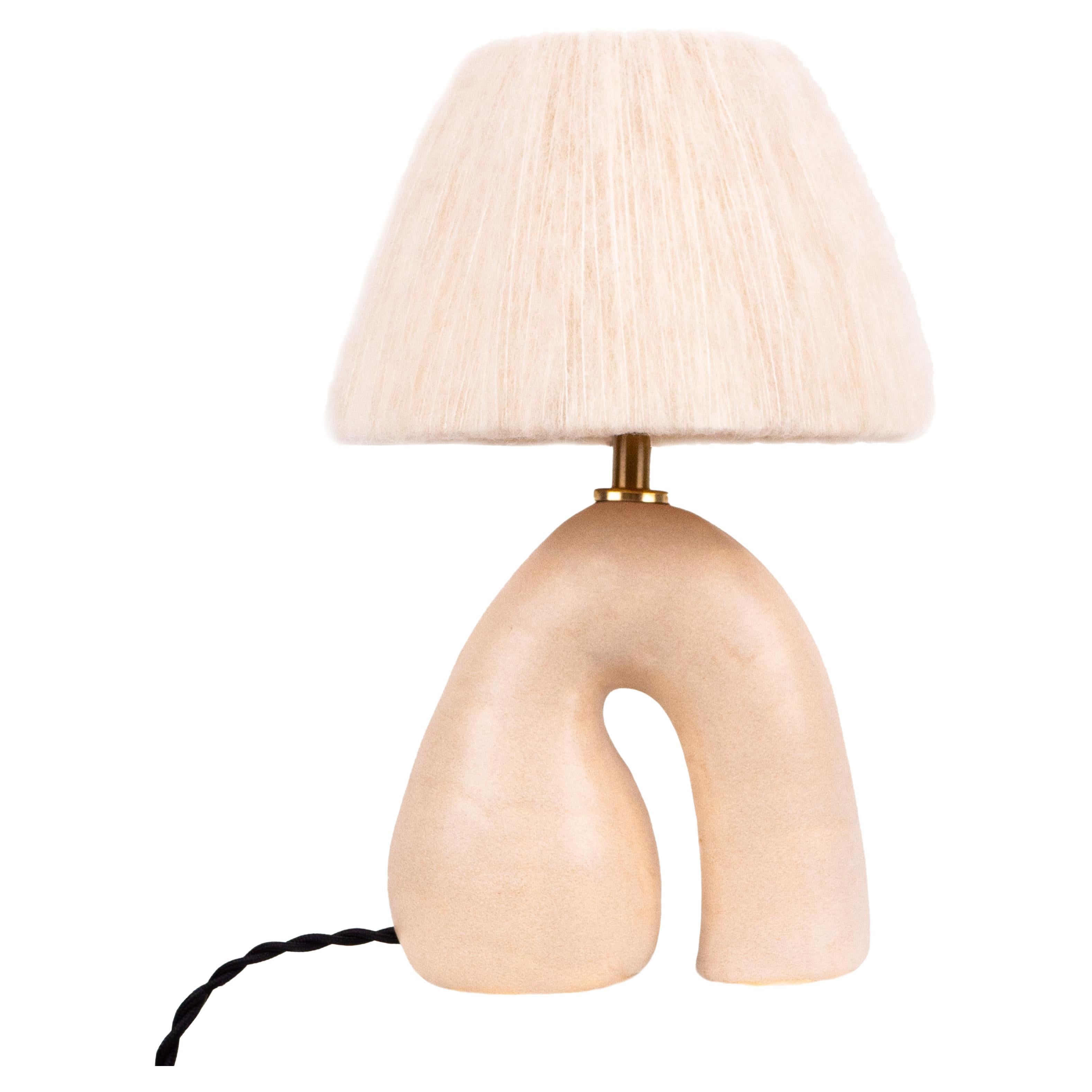 'Opposée' Table Lamp, Californian Cream 'Satin', Cream Wool Shade For Sale
